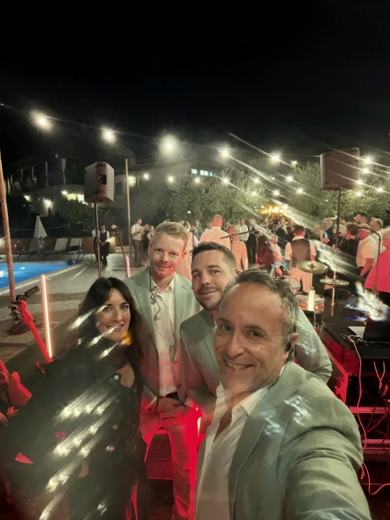 MAXiN con Fabienne Hauser al matrimonio al Borgo Tre Rose, Toscana, Italia